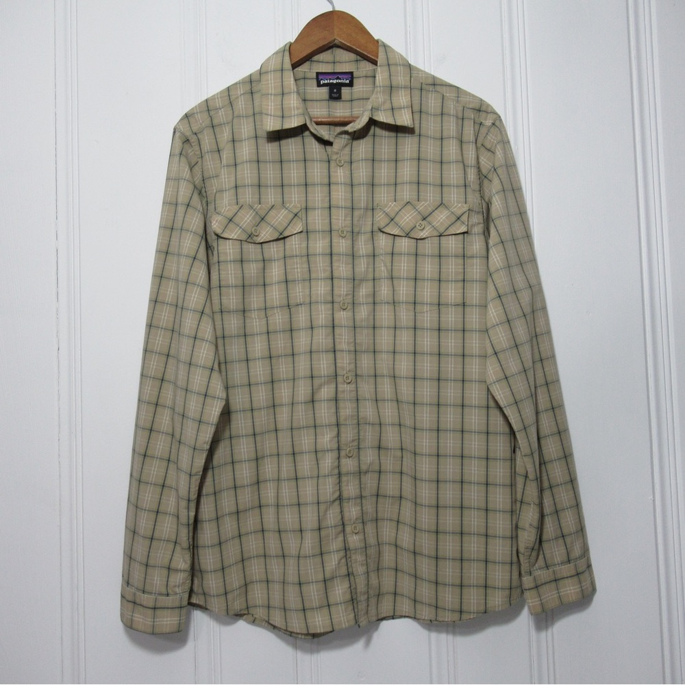 Patagonia High Moss Plaid Button Down Shirt Size Medium